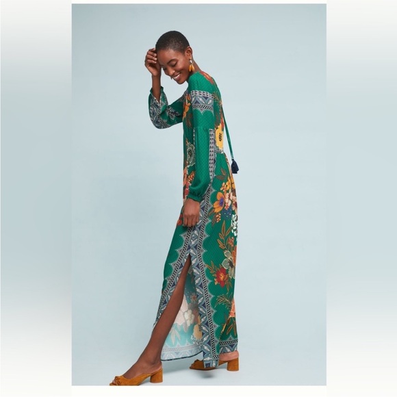 FARM Rio Green Floral Maxi Dress - Picture 2 of 7